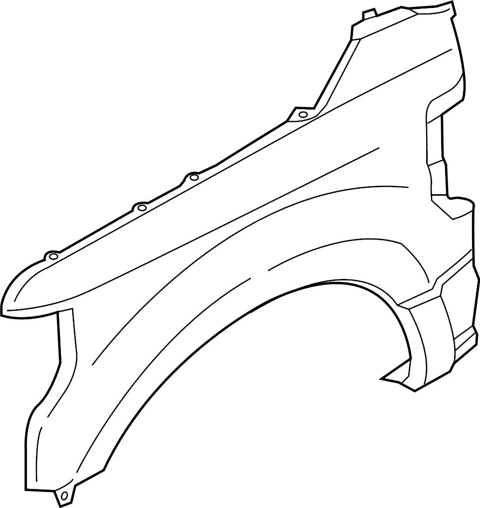 Ford Front Fender without Wheel Opening Molding Holes; Driver Side (17-19 F-250 Super Duty)