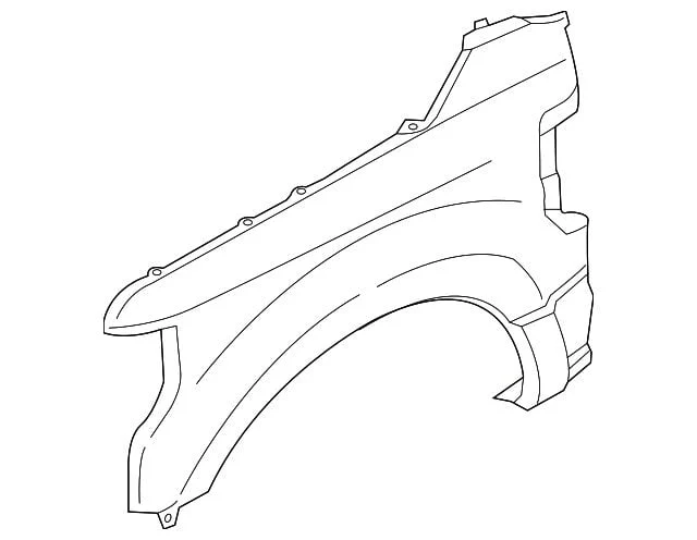 Ford Front Fender without Wheel Opening Molding Holes; Driver Side (20-22 F-250 Super Duty)