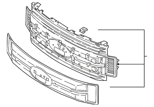 Ford Upper Replacement Grille; Black (17-19 F-250 Super Duty)