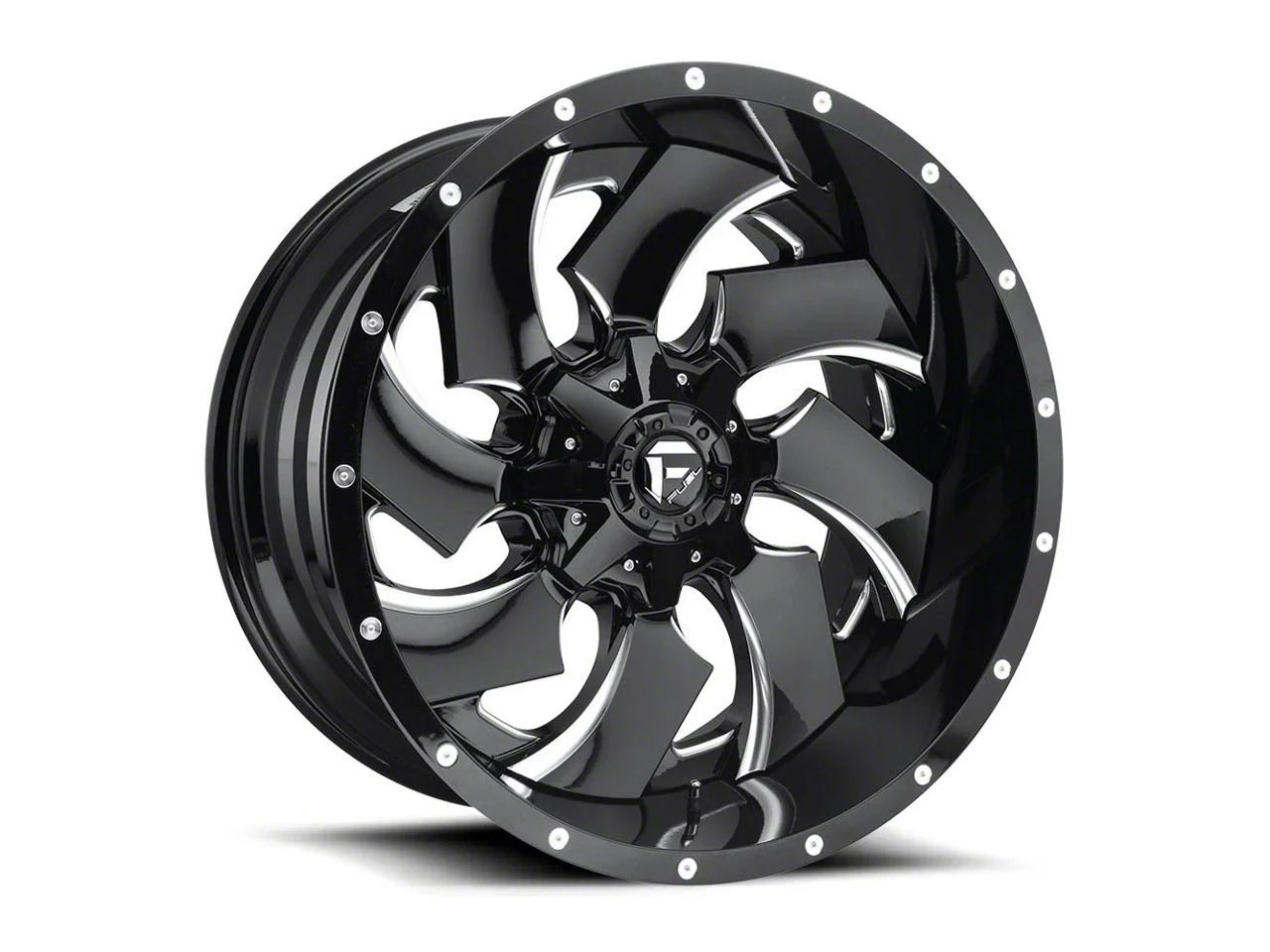 Fuel Wheels Cleaver Black Milled 5-Lug Wheel; 22x14; -70mm Offset (02-08 RAM 1500, Excluding Mega Cab)