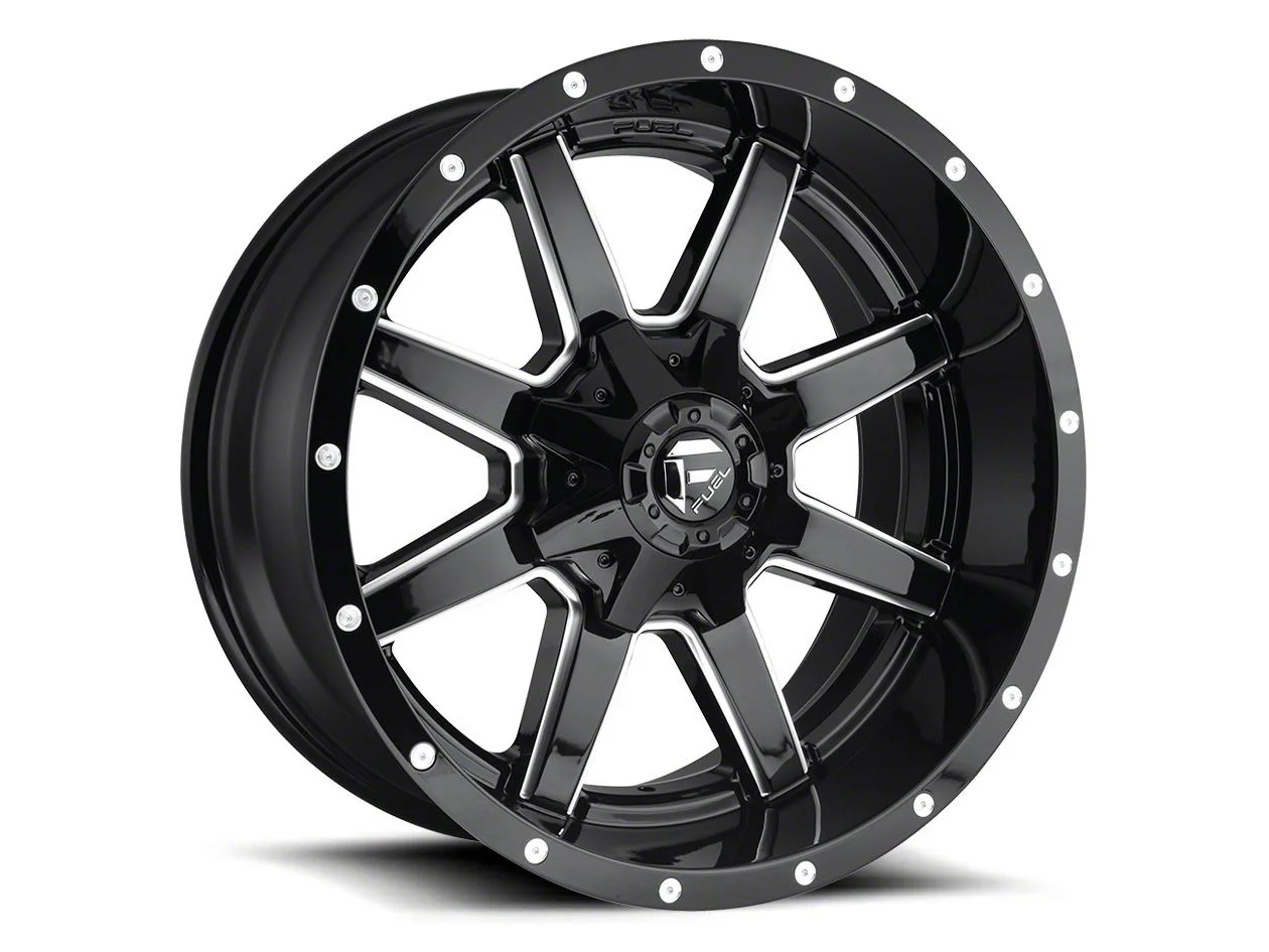 Fuel Wheels Maverick Gloss Black Milled 5-Lug Wheel; 22x12; -44mm Offset (02-08 RAM 1500, Excluding Mega Cab)