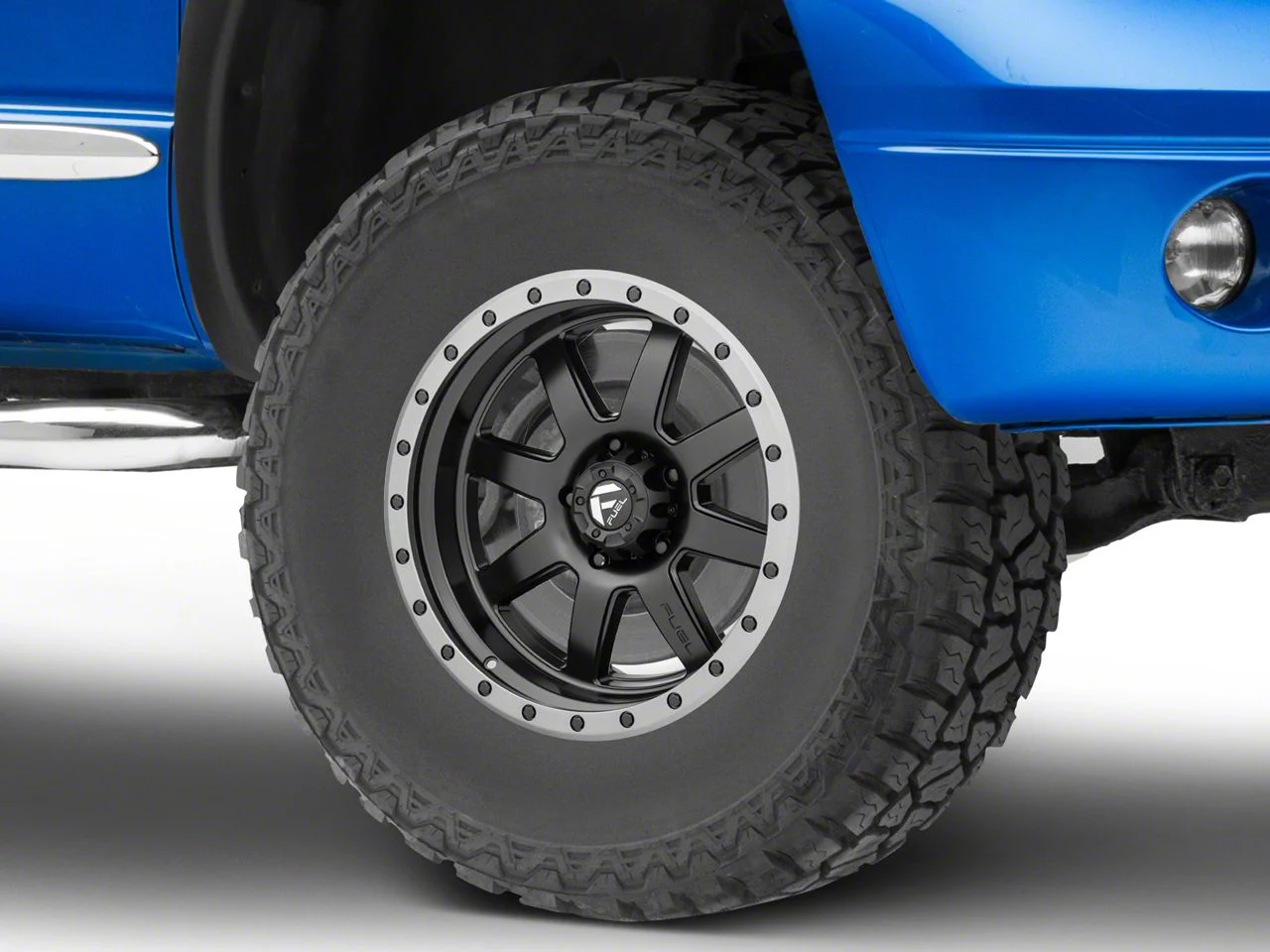 Fuel Wheels Trophy Matte Black with Anthracite Ring 5-Lug Wheel; 17x8.5; -6mm Offset (02-08 RAM 1500, Excluding Mega Cab)