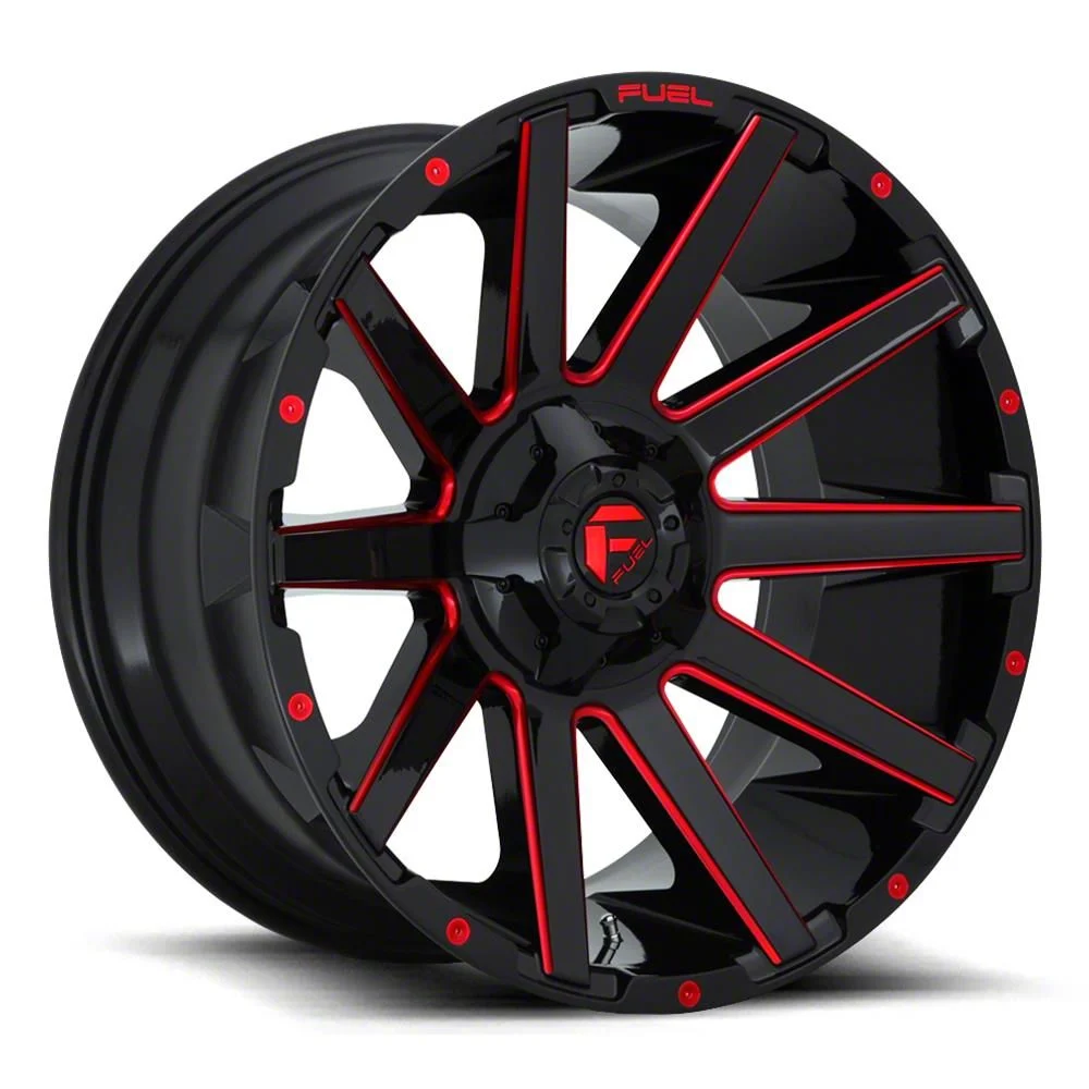 Fuel Wheels Contra Gloss Black with Red Tint Clear 8-Lug Wheel; 20x10; -18mm Offset (11-14 Sierra 3500 SRW)