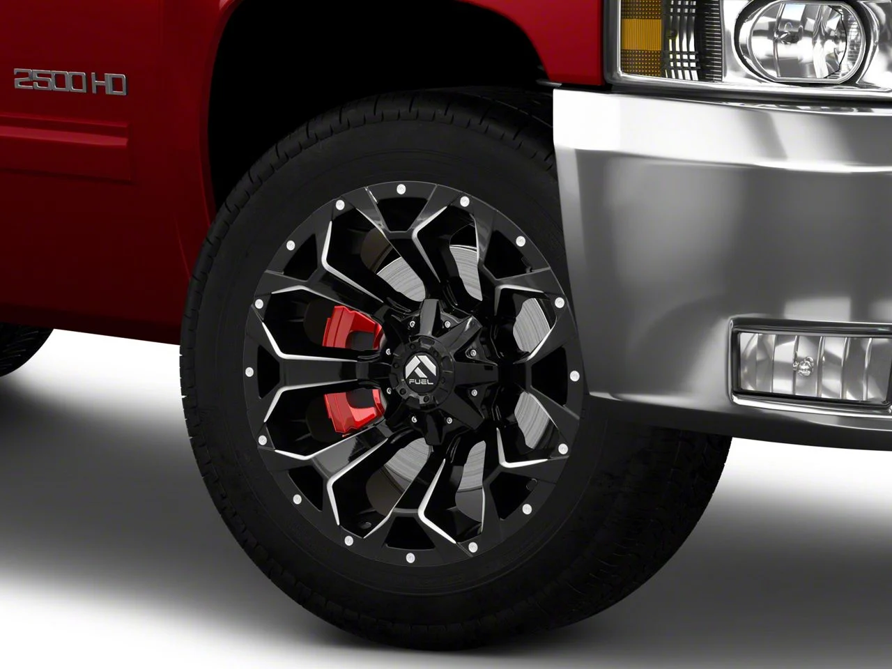 Fuel Wheels Assault Gloss Black Milled 8-Lug Wheel; 20x9; 20mm Offset (11-14 Silverado 3500 HD SRW)