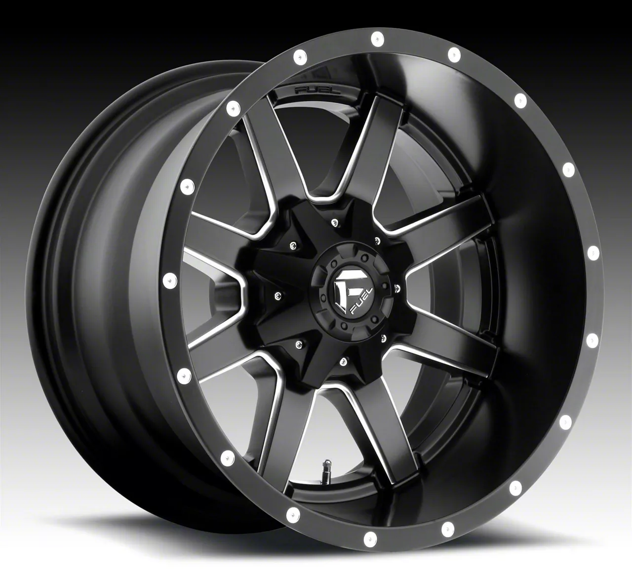 Fuel Wheels Maverick Matte Black Milled 8-Lug Wheel; 22x12; -44mm Offset (11-14 Silverado 2500 HD)