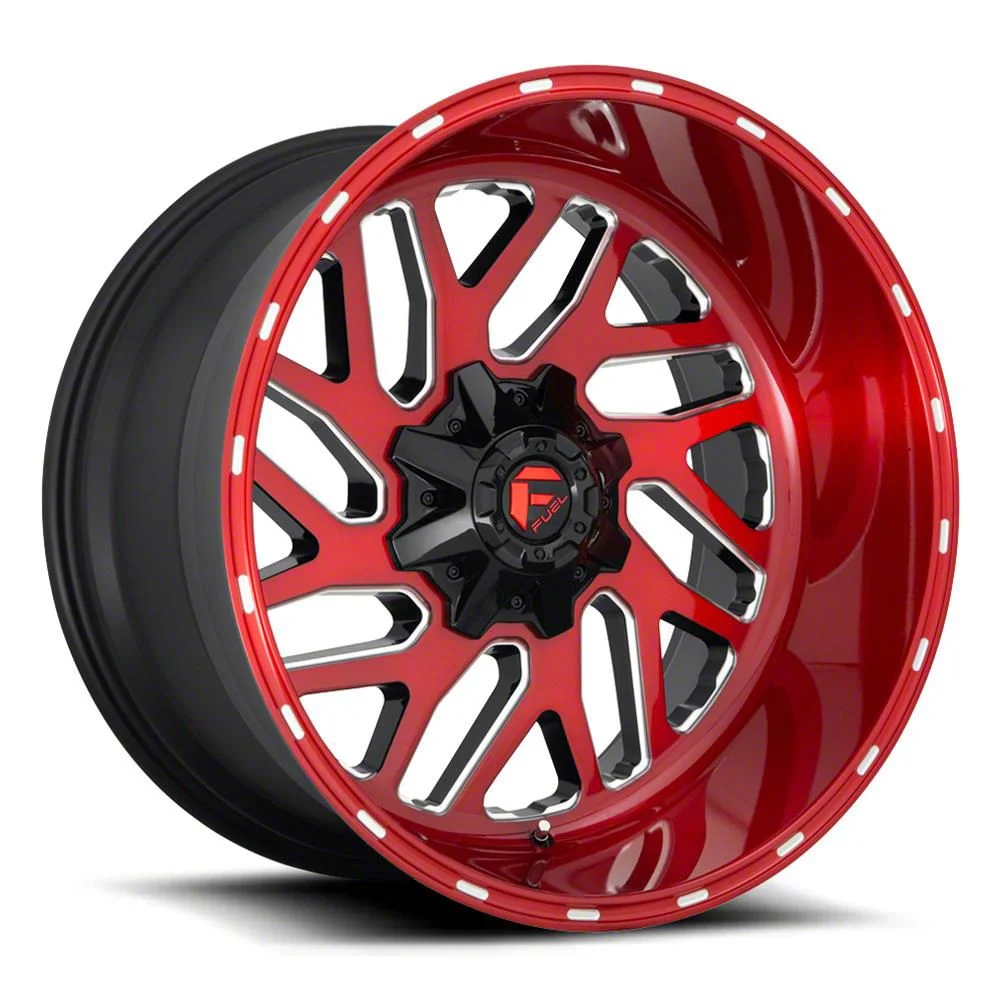Fuel Wheels Triton Candy Red Milled 8-Lug Wheel; 22x12; -43mm Offset (11-14 Silverado 3500 HD SRW)