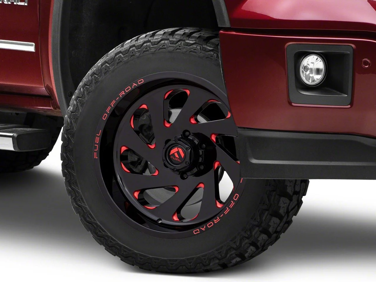 Fuel Wheels Vortex Gloss Black Red Tinted 6-Lug Wheel; 20x10; -19mm Offset (14-18 Sierra 1500)