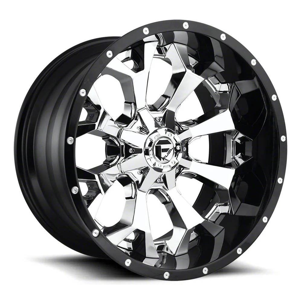 Fuel Wheels Assault Chrome with Gloss Black Lip 8-Lug Wheel; 20x10; -18mm Offset (15-19 Silverado 2500 HD)