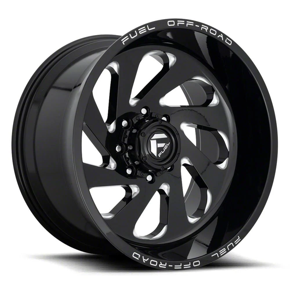 Fuel Wheels Vortex Gloss Black Milled 8-Lug Wheel; 22x12; -44mm Offset (15-19 Silverado 2500 HD)