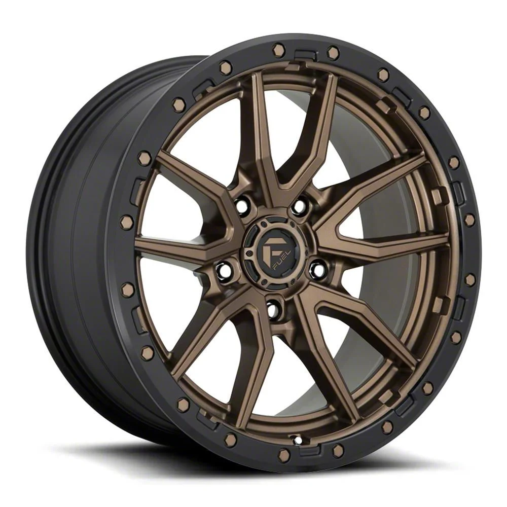 Fuel Wheels Rebel Matte Bronze with Black Ring 8-Lug Wheel; 20x10; -18mm Offset (15-19 Silverado 3500 HD SRW)