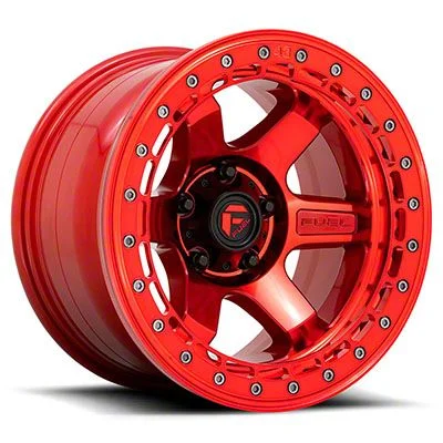 Fuel Wheels Block Beadlock Candy Red 6-Lug Wheel; 17x9; -15mm Offset (15-20 Yukon)