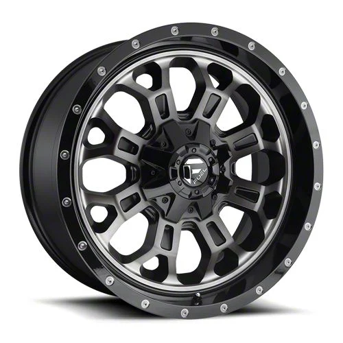 Fuel Wheels Crush Matte Black Machined 5-Lug Wheel; 20x9; 1mm Offset (09-18 RAM 1500)