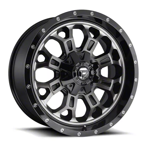 Fuel Wheels Crush Matte Black Machined 5-Lug Wheel; 20x9; 20mm Offset (09-18 RAM 1500)