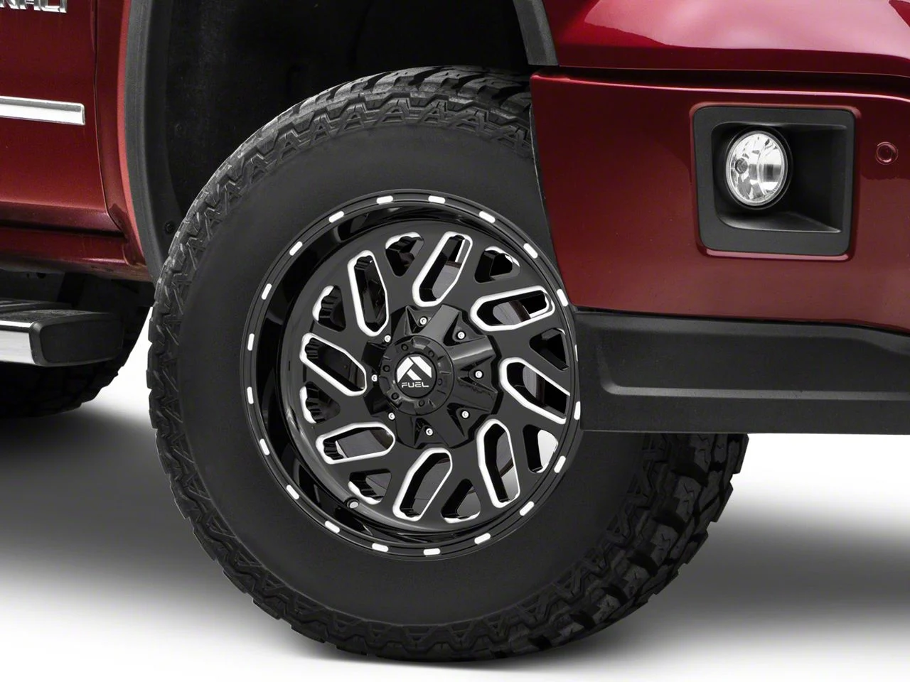 Fuel Wheels Triton Gloss Black Milled 6-Lug Wheel; 17x9; -12mm Offset (14-18 Sierra 1500)