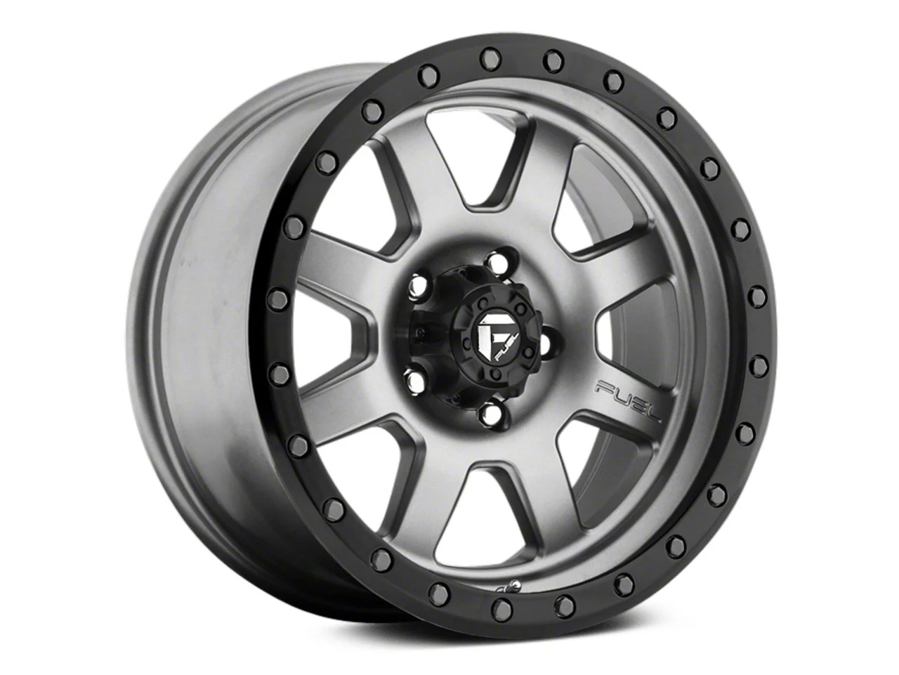 Fuel Wheels Trophy Anthracite with Black Ring 6-Lug Wheel; 17x8.5; -6mm Offset (14-18 Sierra 1500)