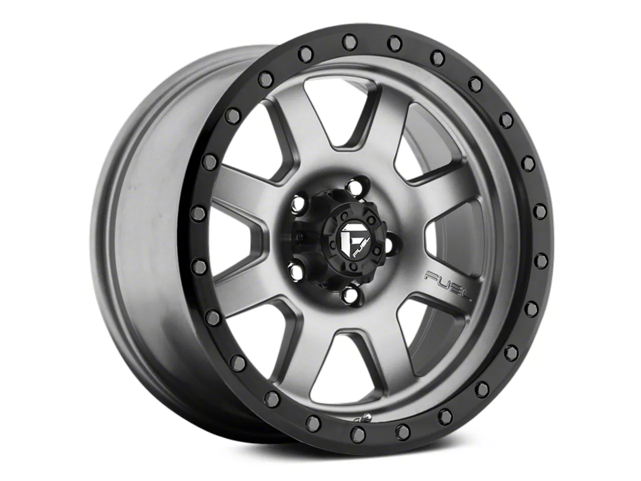 Fuel Wheels Trophy Anthracite with Black Ring 6-Lug Wheel; 17x8.5; 6mm Offset (14-18 Sierra 1500)