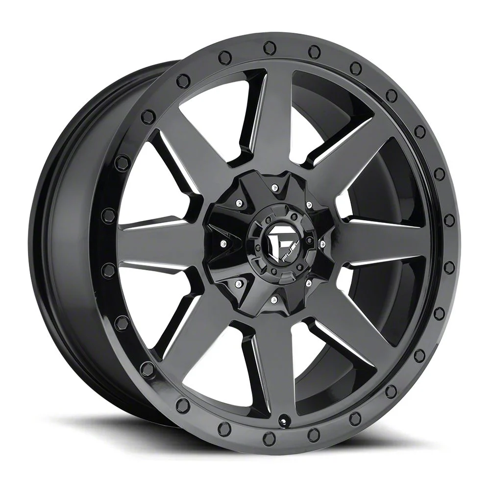 Fuel Wheels Wildcat Gloss Black Milled 6-Lug Wheel; 17x9; 1mm Offset (14-18 Sierra 1500)