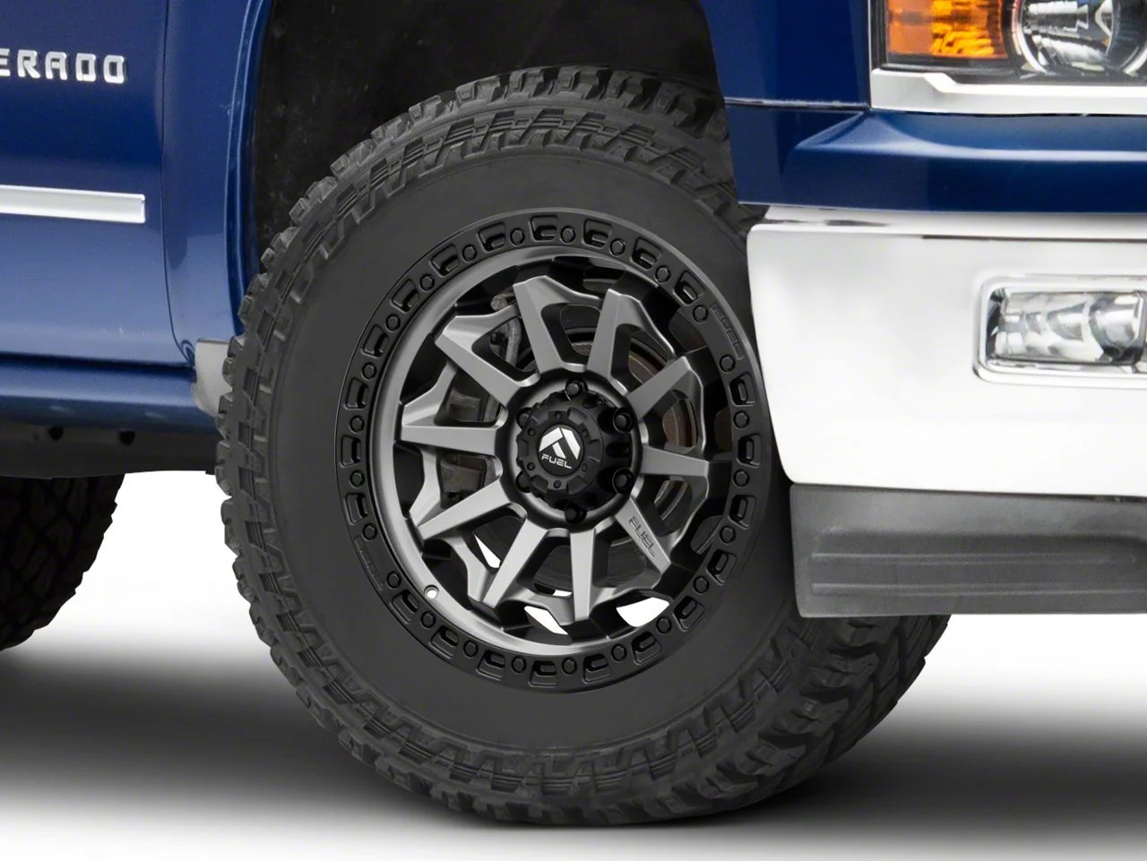 Fuel Wheels Covert Matte Gunmetal with Black Bead Ring 6-Lug Wheel; 20x9; 20mm Offset (14-18 Silverado 1500)