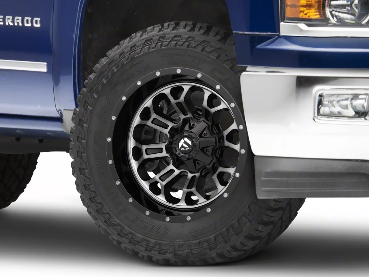 Fuel Wheels Crush Matte Black Machined 6-Lug Wheel; 20x9; 20mm Offset (14-18 Silverado 1500)