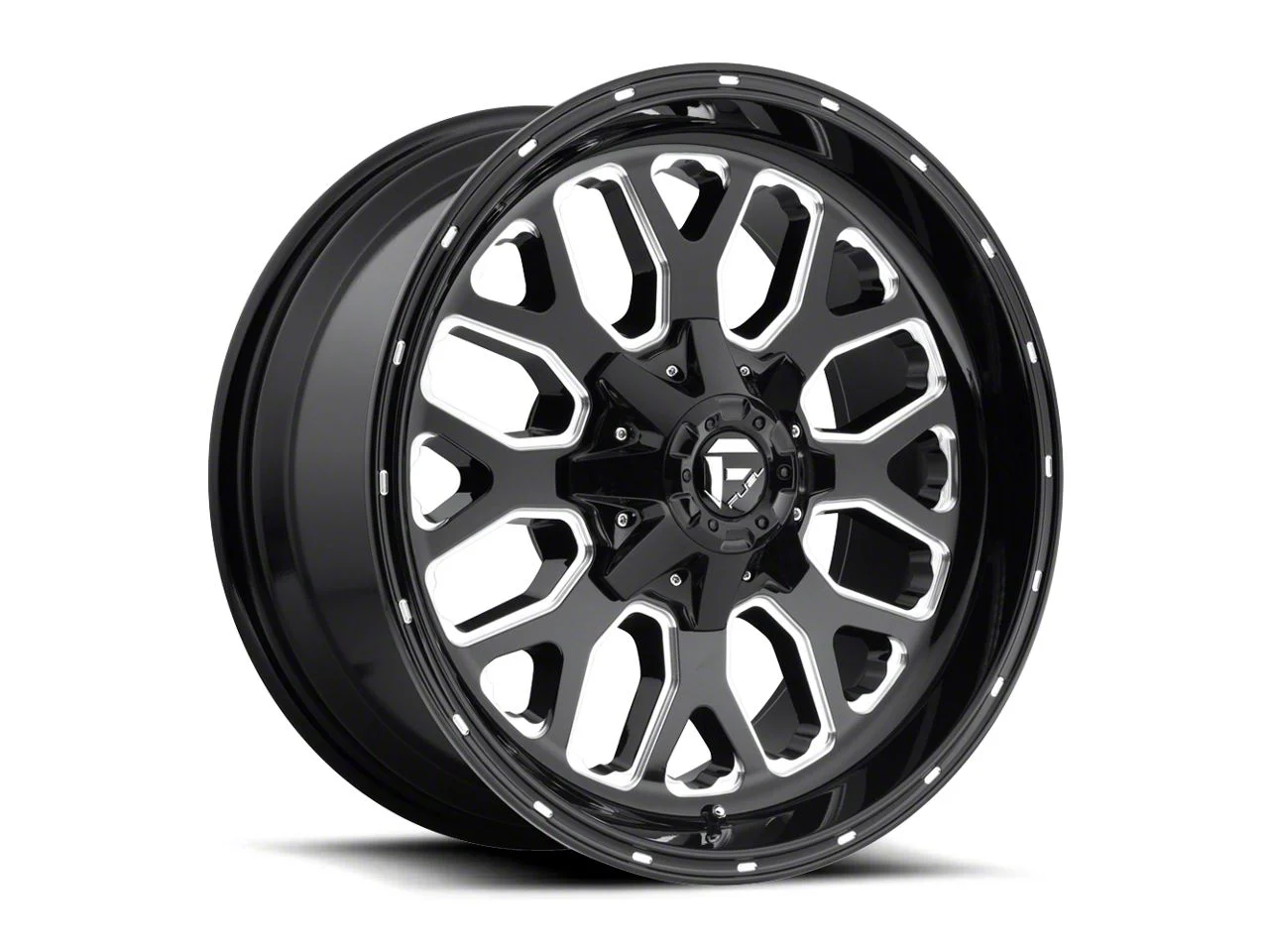 Fuel Wheels Titan Gloss Black Milled 6-Lug Wheel; 20x9; 20mm Offset (14-18 Silverado 1500)