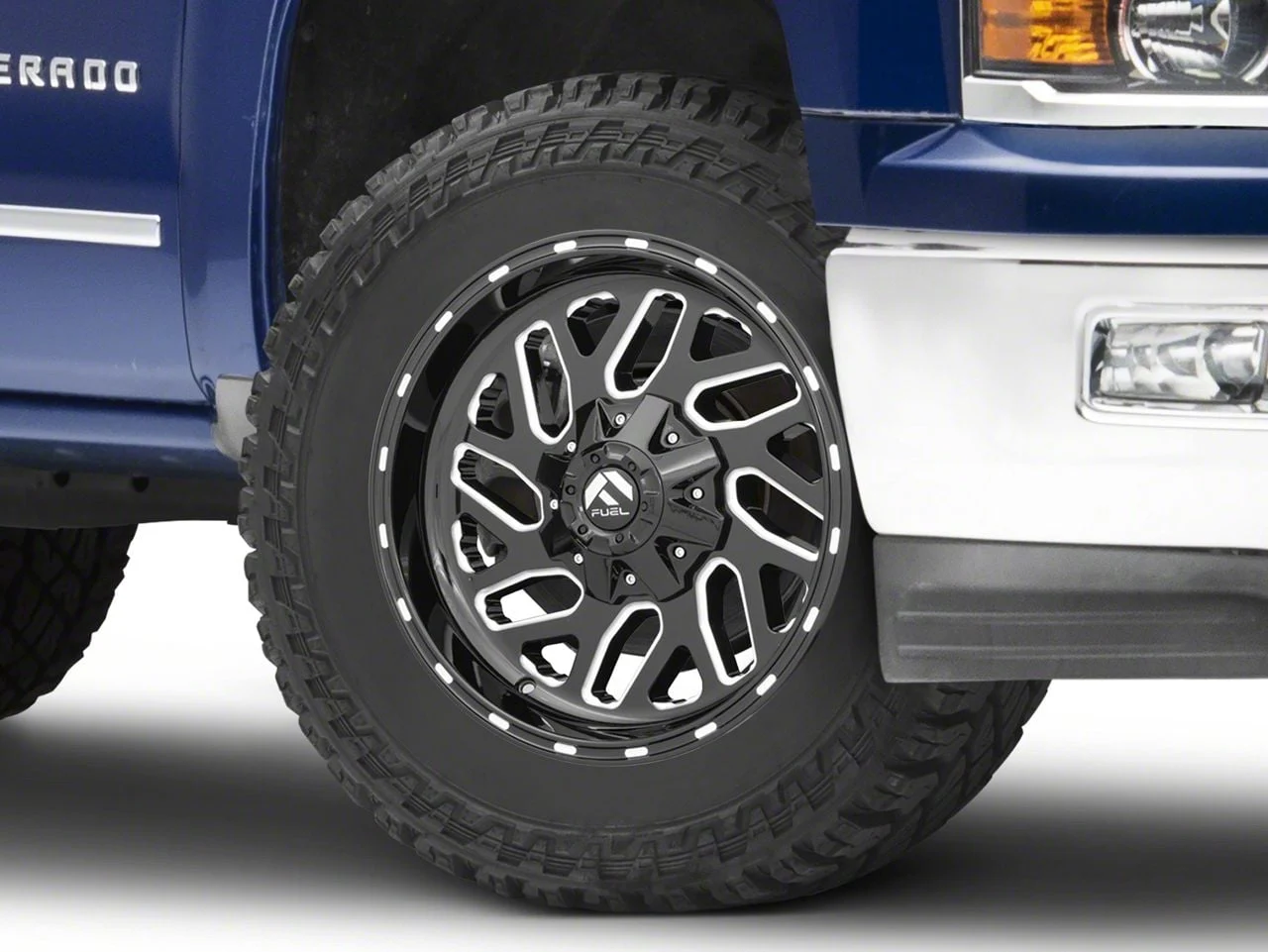 Fuel Wheels Triton Gloss Black Milled 6-Lug Wheel; 20x9; 1mm Offset (14-18 Silverado 1500)