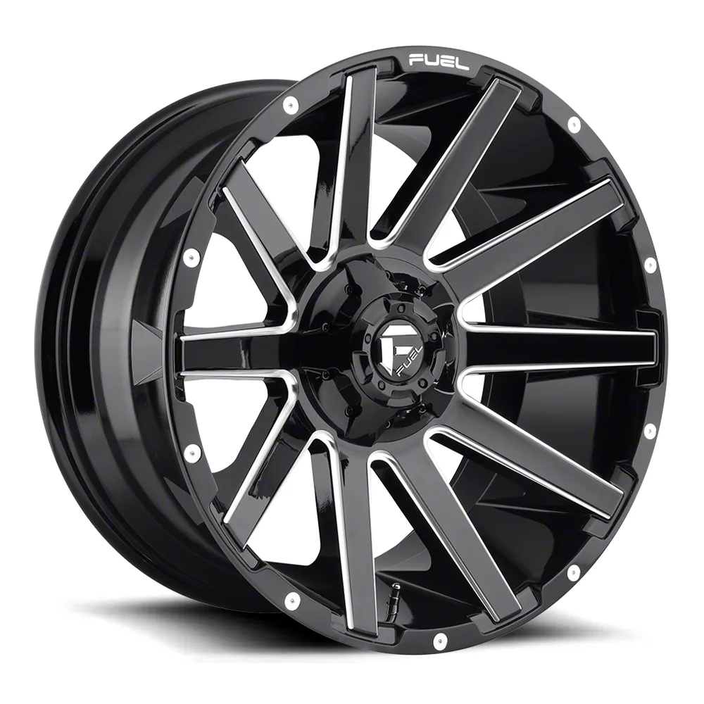 Fuel Wheels Contra Gloss Black Milled 8-Lug Wheel; 20x9; 20mm Offset (17-22 F-250 Super Duty)