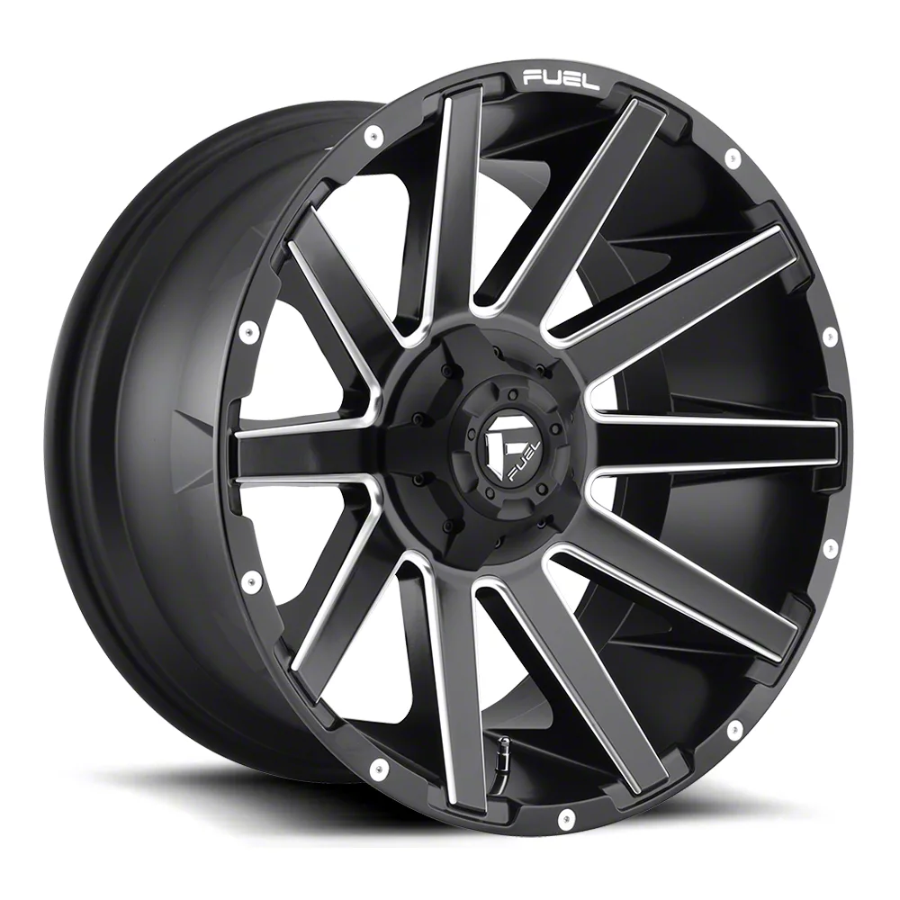 Fuel Wheels Contra Matte Black Milled 8-Lug Wheel; 20x9; 1mm Offset (17-22 F-250 Super Duty)