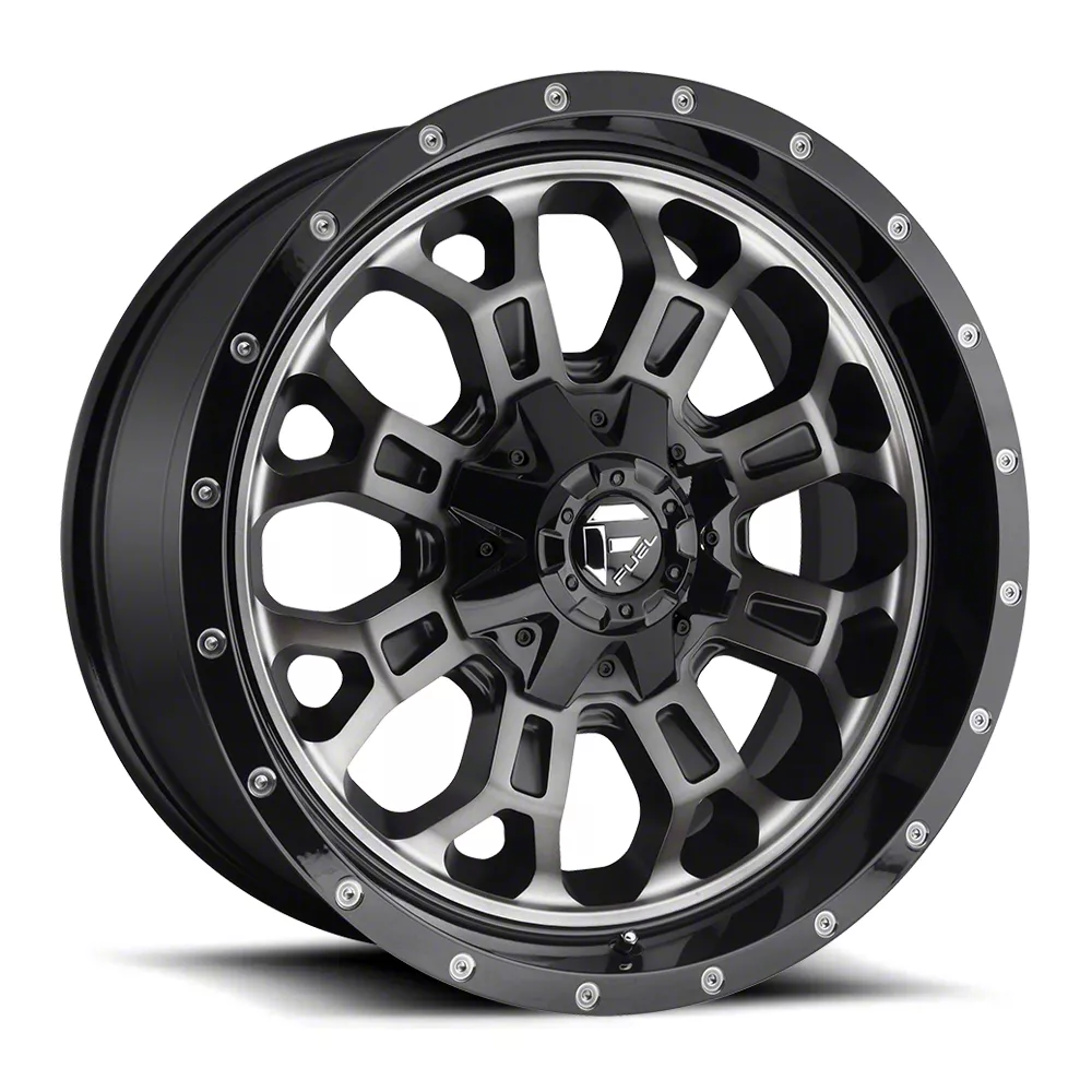 Fuel Wheels Crush Matte Black Machined 8-Lug Wheel; 18x9; 1mm Offset (17-22 F-250 Super Duty)
