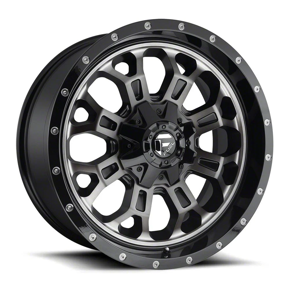 Fuel Wheels Crush Matte Black Machined 8-Lug Wheel; 20x9; 1mm Offset (17-22 F-250 Super Duty)