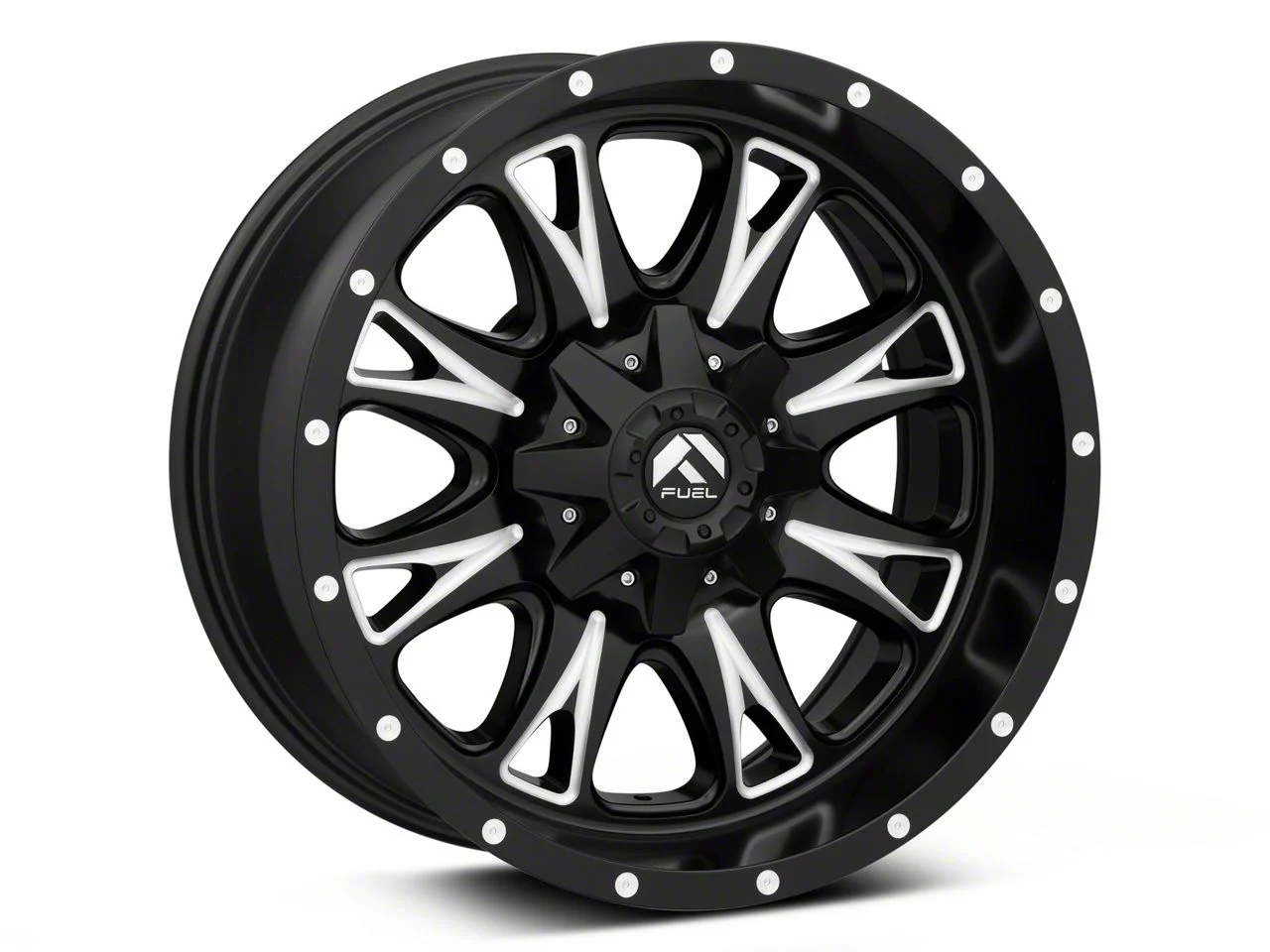 Fuel Wheels Throttle Matte Black Milled 8-Lug Wheel; 20x10; -12mm Offset (17-22 F-250 Super Duty)