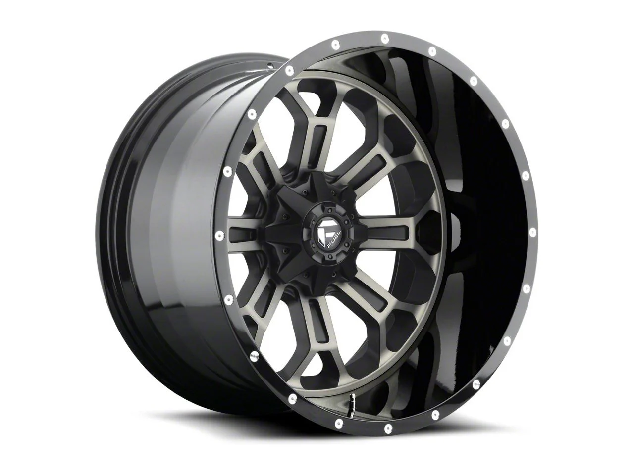 Fuel Wheels Crush Matte Black Machined 6-Lug Wheel; 22x14; -70mm Offset (07-13 Silverado 1500)