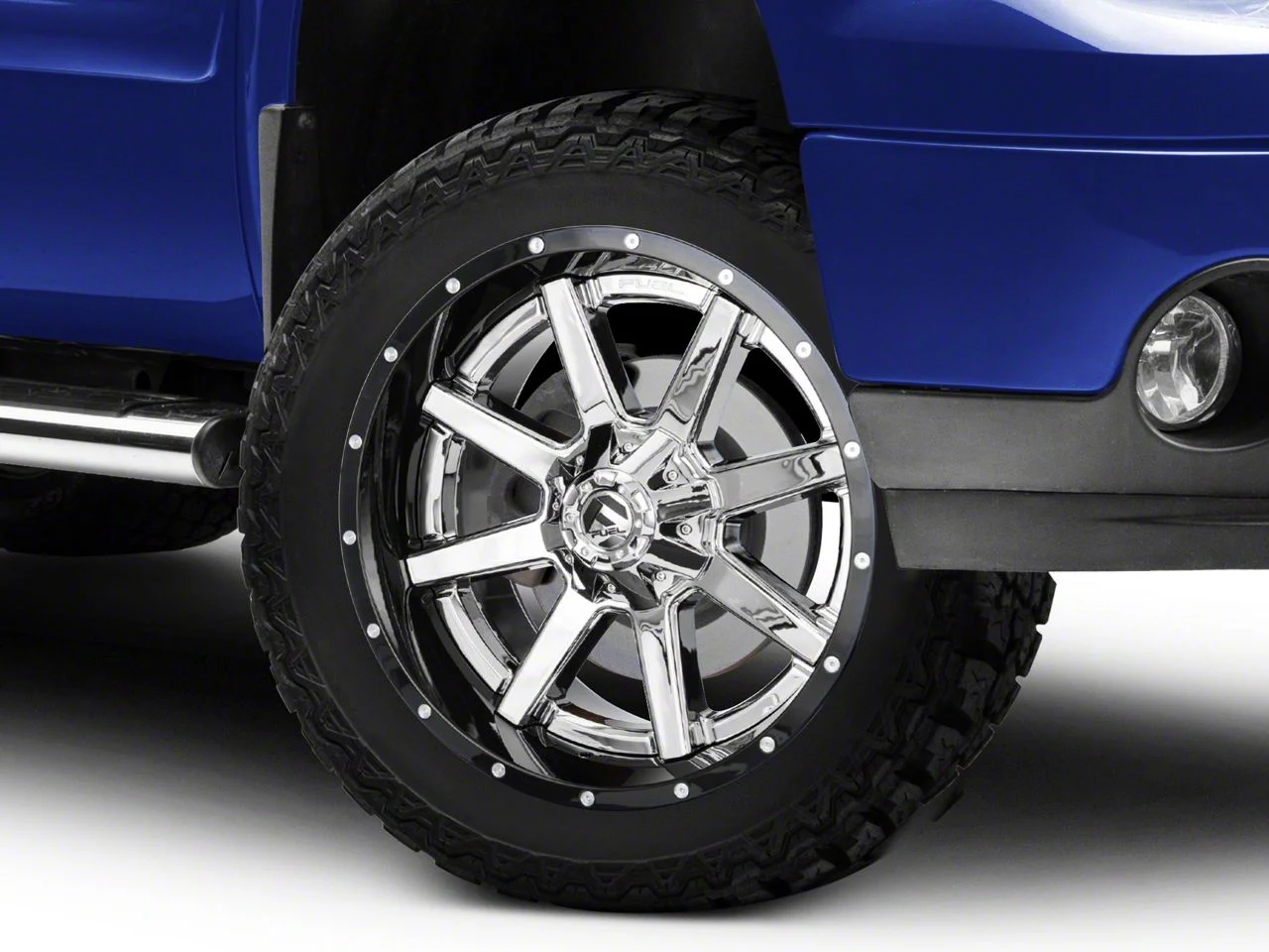 Fuel Wheels Maverick Chrome with Gloss Black Lip 6-Lug Wheel; 22x10; -13mm Offset (07-13 Sierra 1500)