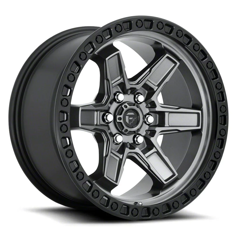 Fuel Wheels Kicker Matte Gunmetal with Black Lip 6-Lug Wheel; 20x9; 20mm Offset (19-26 RAM 1500)