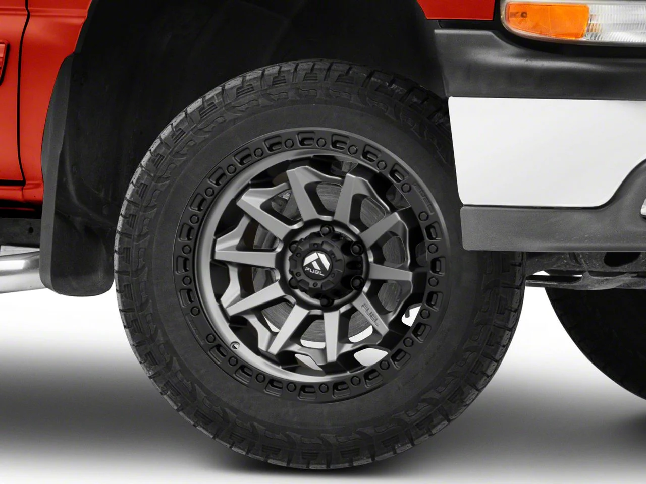 Fuel Wheels Covert Matte Gunmetal with Black Bead Ring 6-Lug Wheel; 20x10; -18mm Offset (14-18 Sierra 1500)