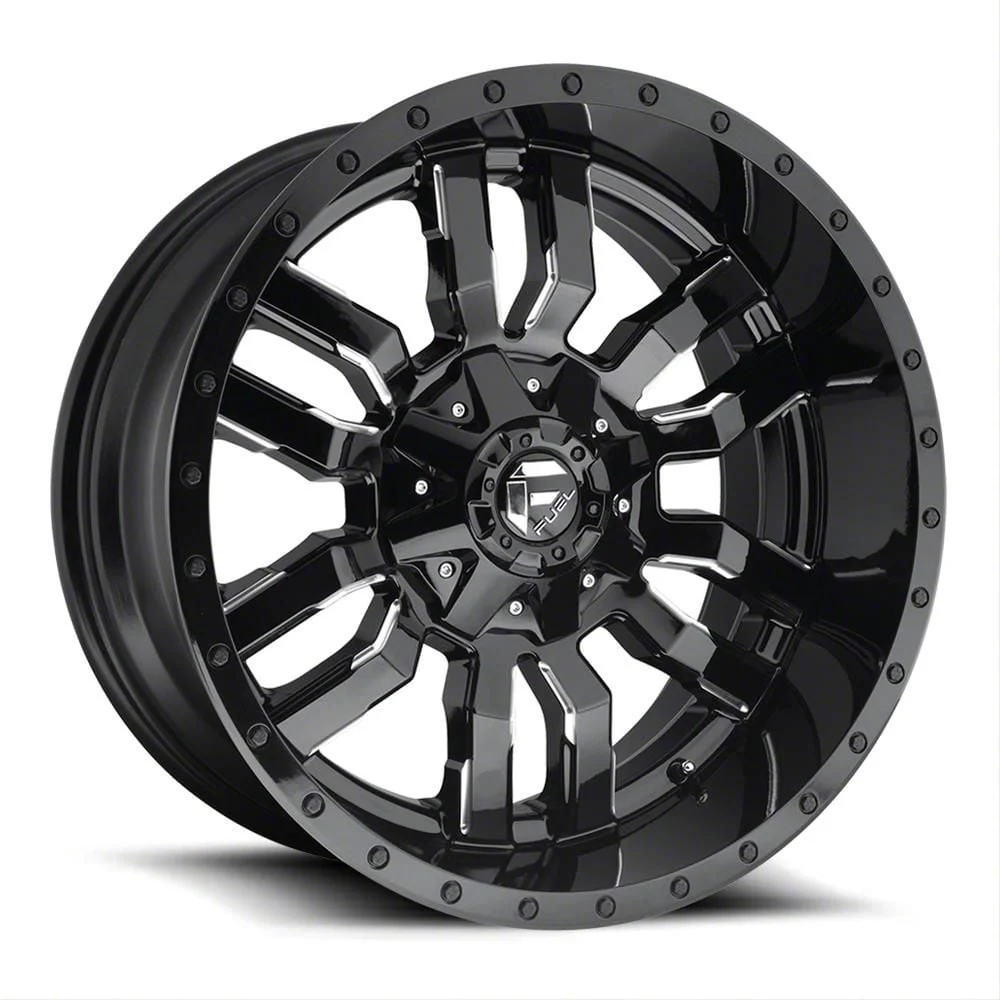 Fuel Wheels Sledge Gloss Black Milled 8-Lug Wheel; 22x12; -44mm Offset (20-26 Sierra 2500 HD)