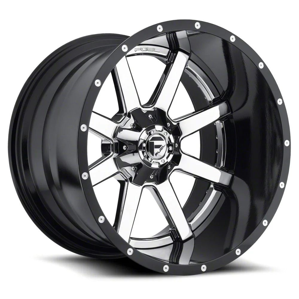 Fuel Wheels Maverick Chrome with Gloss Black Lip 8-Lug Wheel; 20x10; -19mm Offset (20-26 Silverado 2500 HD)