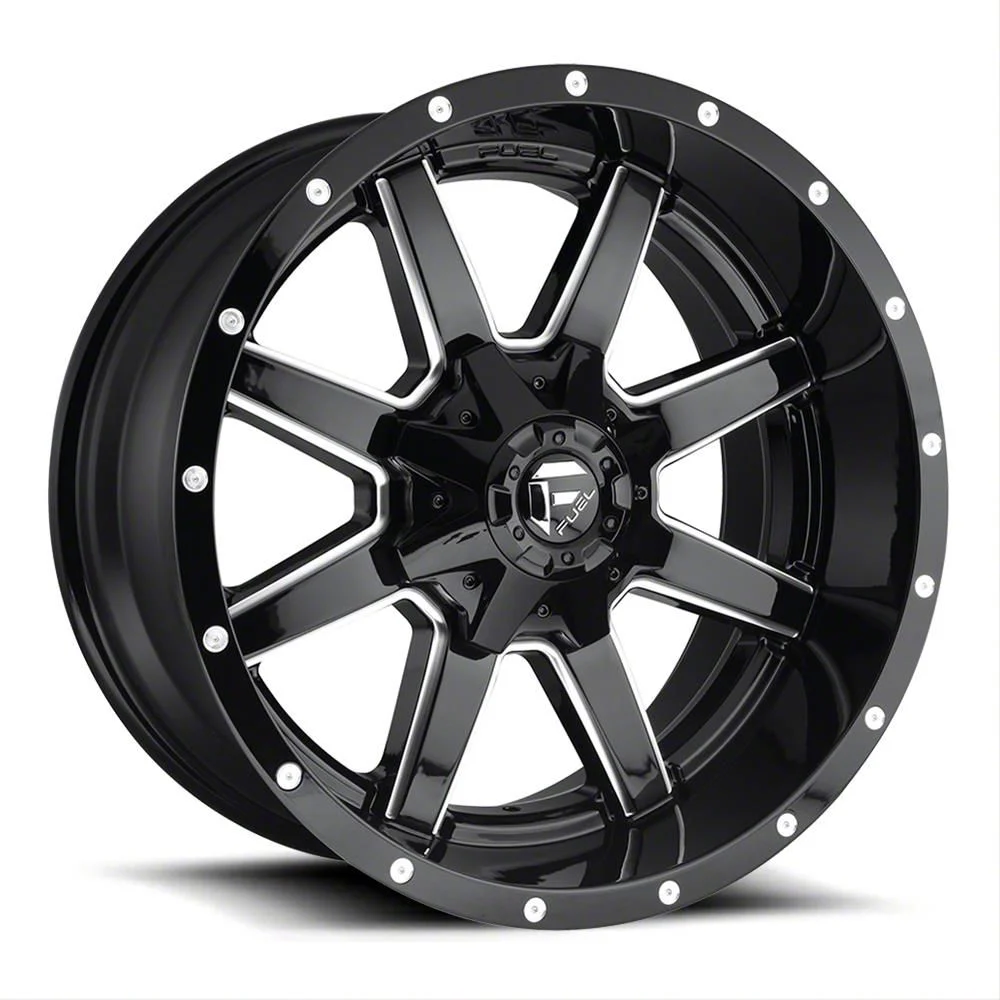 Fuel Wheels Maverick Gloss Black Milled 8-Lug Wheel; 22x12; -44mm Offset (20-26 Silverado 2500 HD)