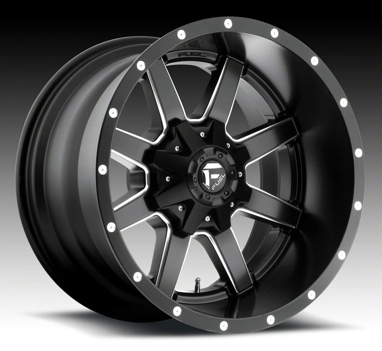 Fuel Wheels Maverick Matte Black Milled 8-Lug Wheel; 22x10; 10mm Offset (20-26 Silverado 3500 HD SRW)