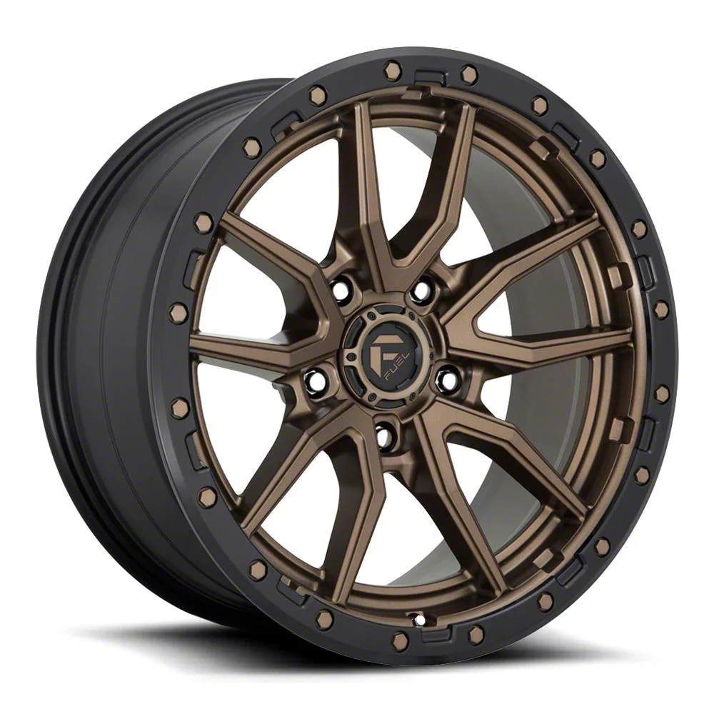 Fuel Wheels Rebel Matte Bronze with Black Ring 8-Lug Wheel; 22x10; -18mm Offset (20-26 Silverado 3500 HD SRW)