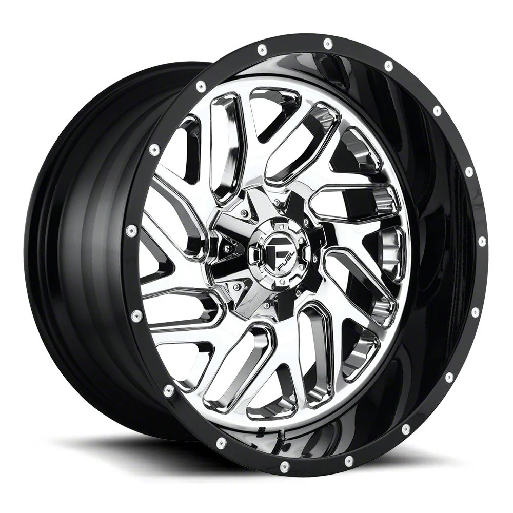 Fuel Wheels Triton Chrome with Gloss Black Lip 8-Lug Wheel; 22x12; -44mm Offset (17-22 F-250 Super Duty)
