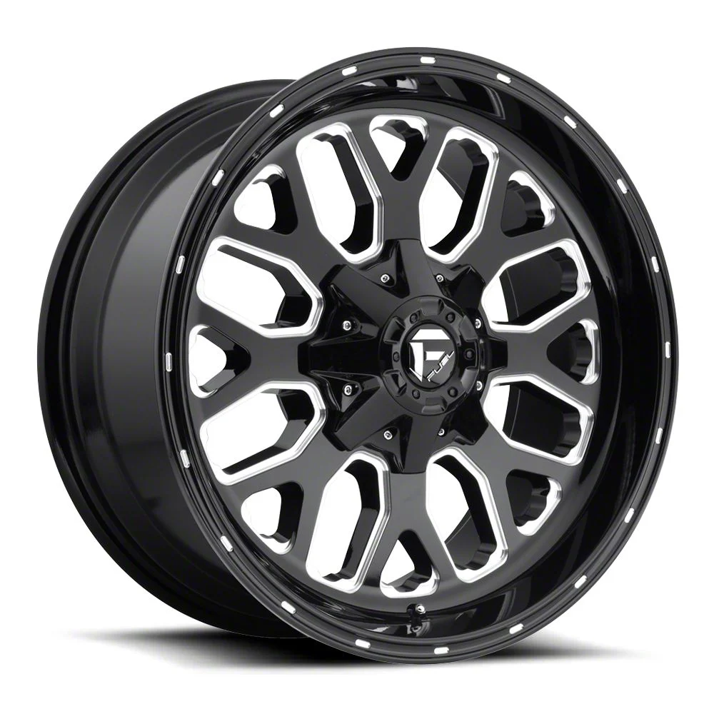 Fuel Wheels Titan Gloss Black Milled 6-Lug Wheel; 20x10; -18mm Offset (19-26 Sierra 1500)