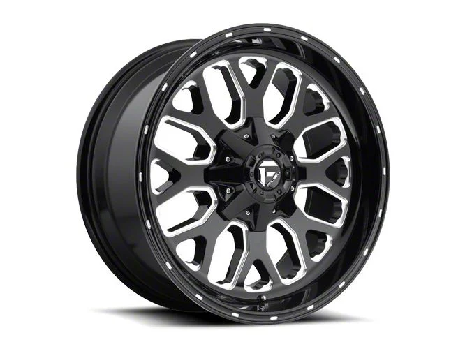 Fuel Wheels Titan Gloss Black Milled 6-Lug Wheel; 22x10; -18mm Offset (07-13 Silverado 1500)