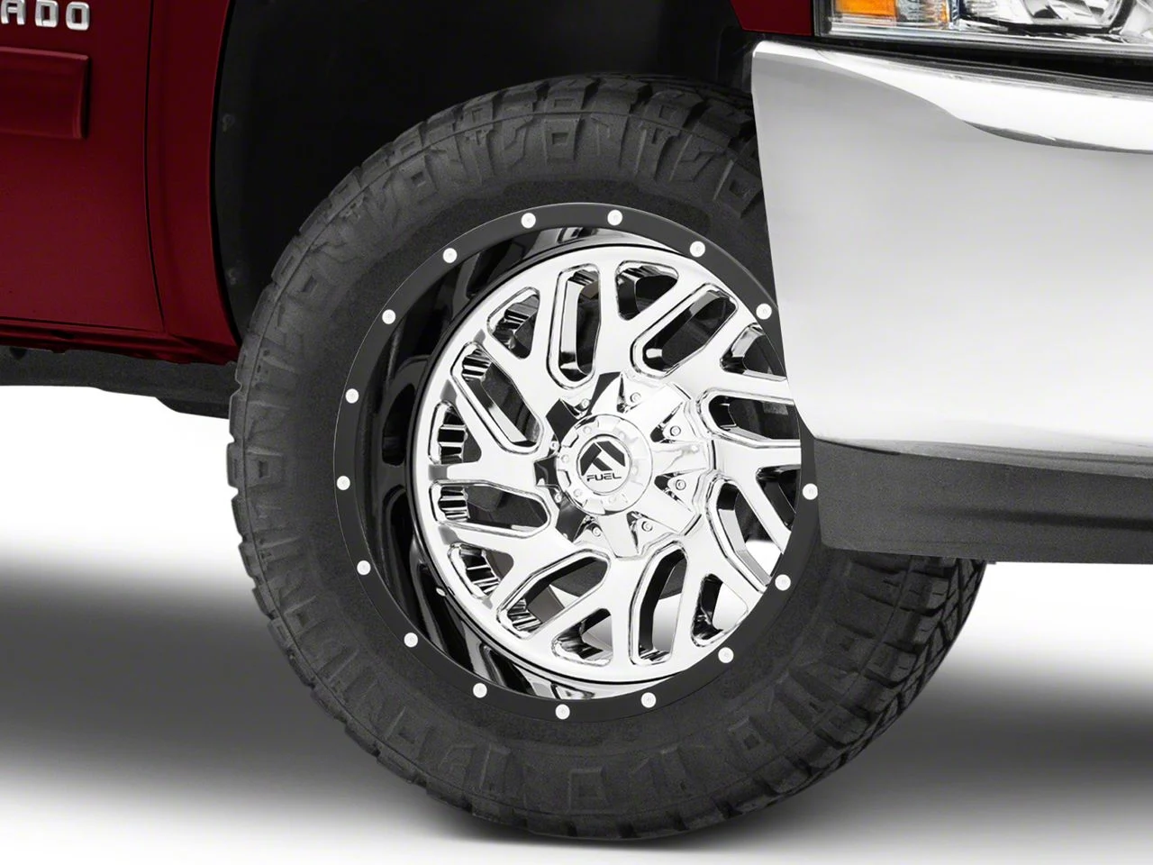 Fuel Wheels Triton Chrome with Gloss Black Lip 6-Lug Wheel; 20x12; -44mm Offset (07-13 Silverado 1500)