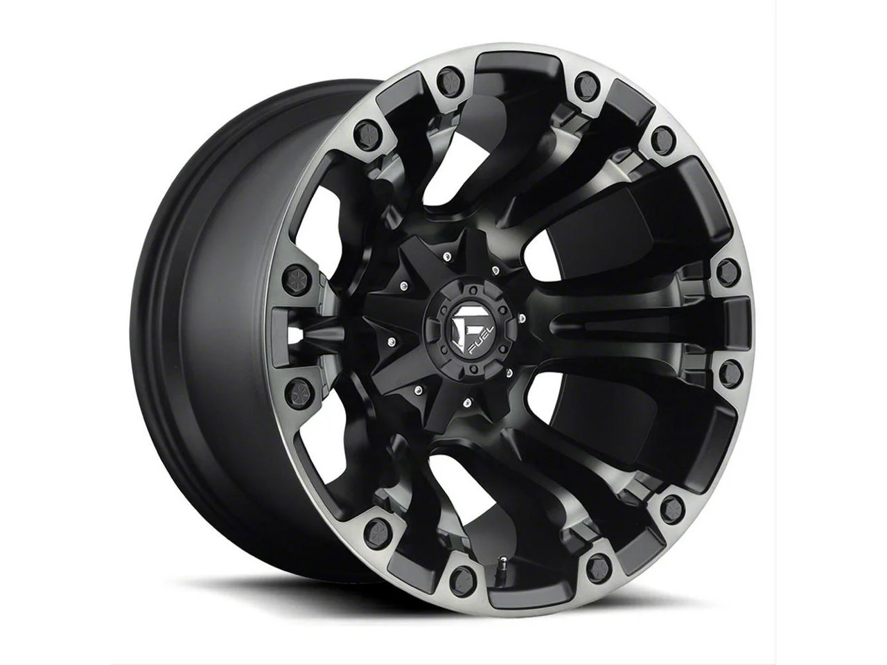 Fuel Wheels Vapor Matte Black Machined 6-Lug Wheel; 20x12; -44mm Offset (07-13 Silverado 1500)
