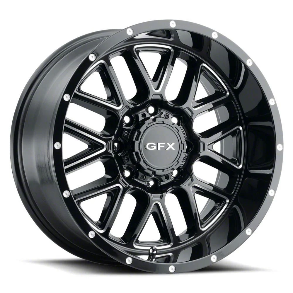 G-FX TM-5 Gloss Black Milled 6-Lug Wheel; 17x8.5; 0mm Offset (15-20 Yukon)