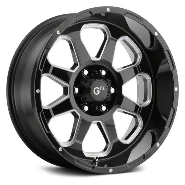 G-FX TR-10 Gloss Black Milled 6-Lug Wheel; 17x9; 12mm Offset (15-20 Yukon)