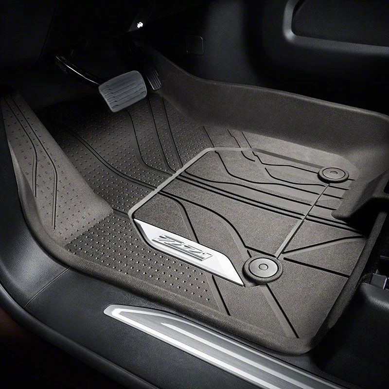All-Weather Front Floor Liners with Z71 Logo; Dark Atmosphere (19-26 Silverado 1500 Double Cab)