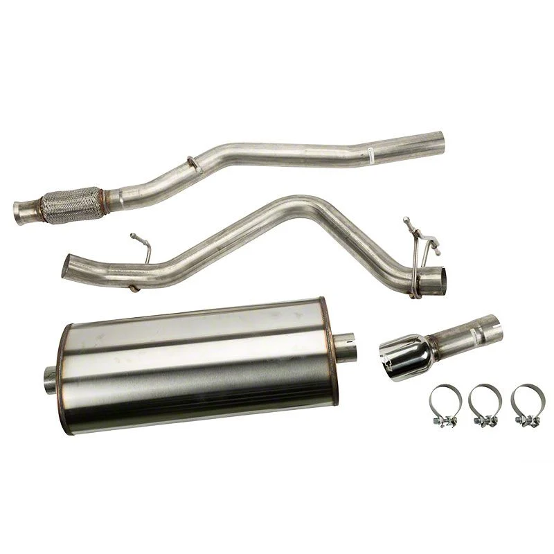 Single Exhaust System with Polished Tip; Side Exit (14-18 5.3L Silverado 1500)