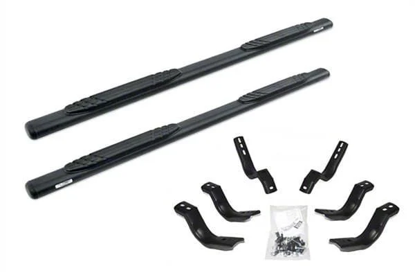 Go Rhino 4-Inch 1000 Series Side Step Bars; Textured Black (15-19 6.6L Duramax Sierra 3500 HD Crew Cab)