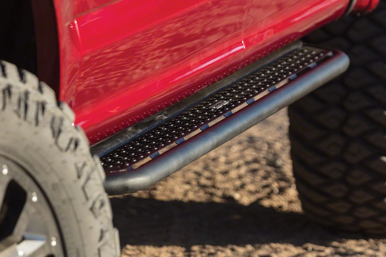 Go Rhino Dominator Xtreme D6 Side Step Bars; Textured Black (07-10 Sierra 3500 HD Crew Cab)